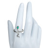 Faceted Green Onyx Snake Adjustable Ring