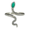 Faceted Green Onyx Snake Adjustable Ring