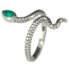 Faceted Green Onyx Snake Adjustable Ring