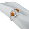 Cognac Amber 925 Sterling Silver Ring