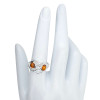 Cognac Amber 925 Sterling Silver Ring