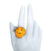 Amber Sterling Silver Handmade Fly Design Adjustable Ring
