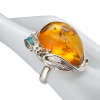 Amber Sterling Silver Handmade Fly Design Adjustable Ring