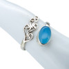 Blue Chalcedony Sterling Silver Adjustable Ring