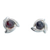 Cherry Amber Sterling Silver Stud Earrings