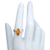 Cognac Amber Sterling Silver Ring