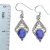 Faceted Composite Sapphire Sterling Silver Dangle Earrings