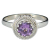 Faceted Amethyst Sterling Silver Ring