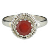 Faceted Red Onyx Sterling Silver Ring