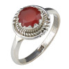Faceted Red Onyx Sterling Silver Ring