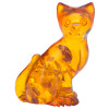 Cognac Amber Mini Cat Carving