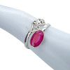 Faceted Composite Ruby Sterling Silver Adjustable Ring
