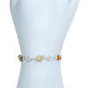 Multi-Color Amber Sterling Silver Link Bracelet