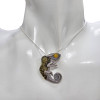 Multi Color Amber Silver Chameleon Pendant