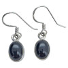 Black Onyx Sterling Silver Earrings on Hooks