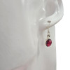 Garnet Sterling Silver Earrings on Hooks