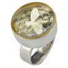 Citrine Amber Bee Illusion Adjustable Ring