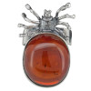 Cherry Amber Spider Sterling Silver Adjustable Ring