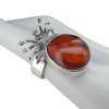 Cherry Amber Spider Sterling Silver Adjustable Ring