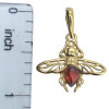 Cognac Amber Gold-Plated Silver Bee Pendant