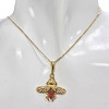 Cognac Amber Gold-Plated Silver Bee Pendant