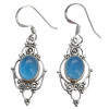 Blue Chalcedony Sterling Silver Earrings on Hooks