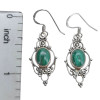 Malachite Sterling Silver Earrings on Hooks