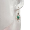 Malachite Sterling Silver Earrings on Hooks