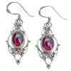 Garnet Sterling Silver Earrings on Hooks