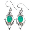 Green Onyx Sterling Silver Earrings on Hooks