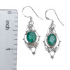 Faceted Composed Emerald Sterling Silver Earrings on Hooks