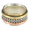 Silver, Brass, and Copper Spinner Anxiety Ring