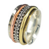 Silver, Brass, and Copper Spinner Anxiety Ring