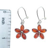 Cognac Amber Sterling Silver Flower Earrings on Hooks
