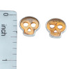 Cognac Amber Sterling Silver Skull Stud Earrings