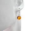 Cognac Amber Sterling Silver Earrings on Hooks