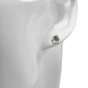 Green Amber Sterling Silver Spade Stud Earrings
