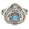 Heart-Shaped Labradorite Silver Locket / Poison Ring