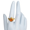 Amber 14K Gold Plated Silver Ladybug Adjustable Ring