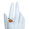 Cognac Amber Sterling Silver Adjustable Ring