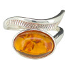 Cognac Amber Sterling Silver Adjustable Ring