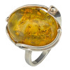Citrine Amber Sterling Silver Leaf Design Ring