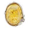 Citrine Amber Sterling Silver Leaf Design Ring