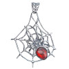 Spider on a Cobweb Amber Sterling Silver Pendant