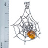 Spider on a Cobweb Amber Sterling Silver Pendant