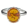 Cognac Amber Sterling Silver Adjustable Ring(7489)