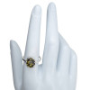 Green Amber Sterling Silver Adjustable Ring