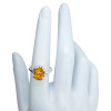 Cognac Amber Sterling Silver Adjustable Ring
