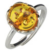 Citrine Amber Sterling Silver Adjustable Ring