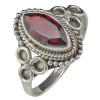 Faceted Garnet Sterling Silver Ring
